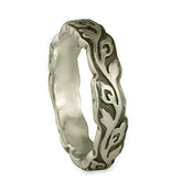Narrow Borderless Flores Wedding Ring in Sterling Silver